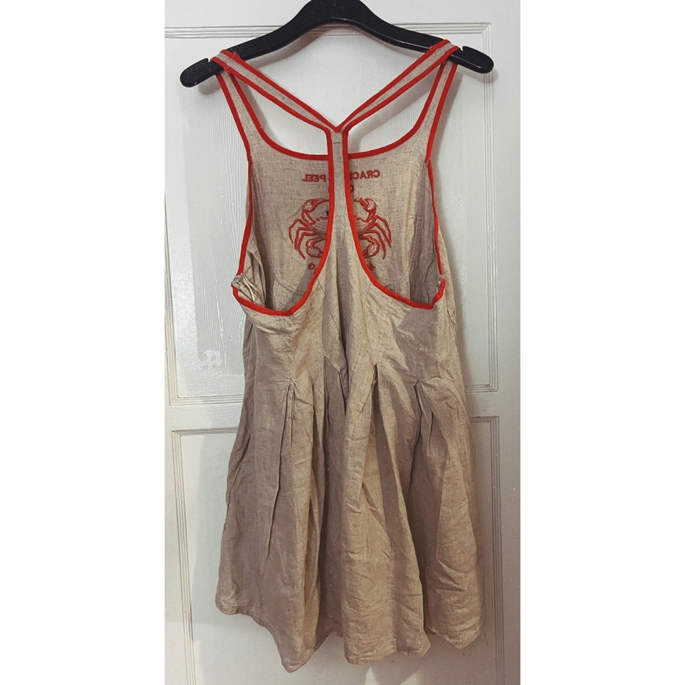 Anthropologie / Celandine Crab Shack Bib Linen Blend Mini Dress - Picture 5 of 6